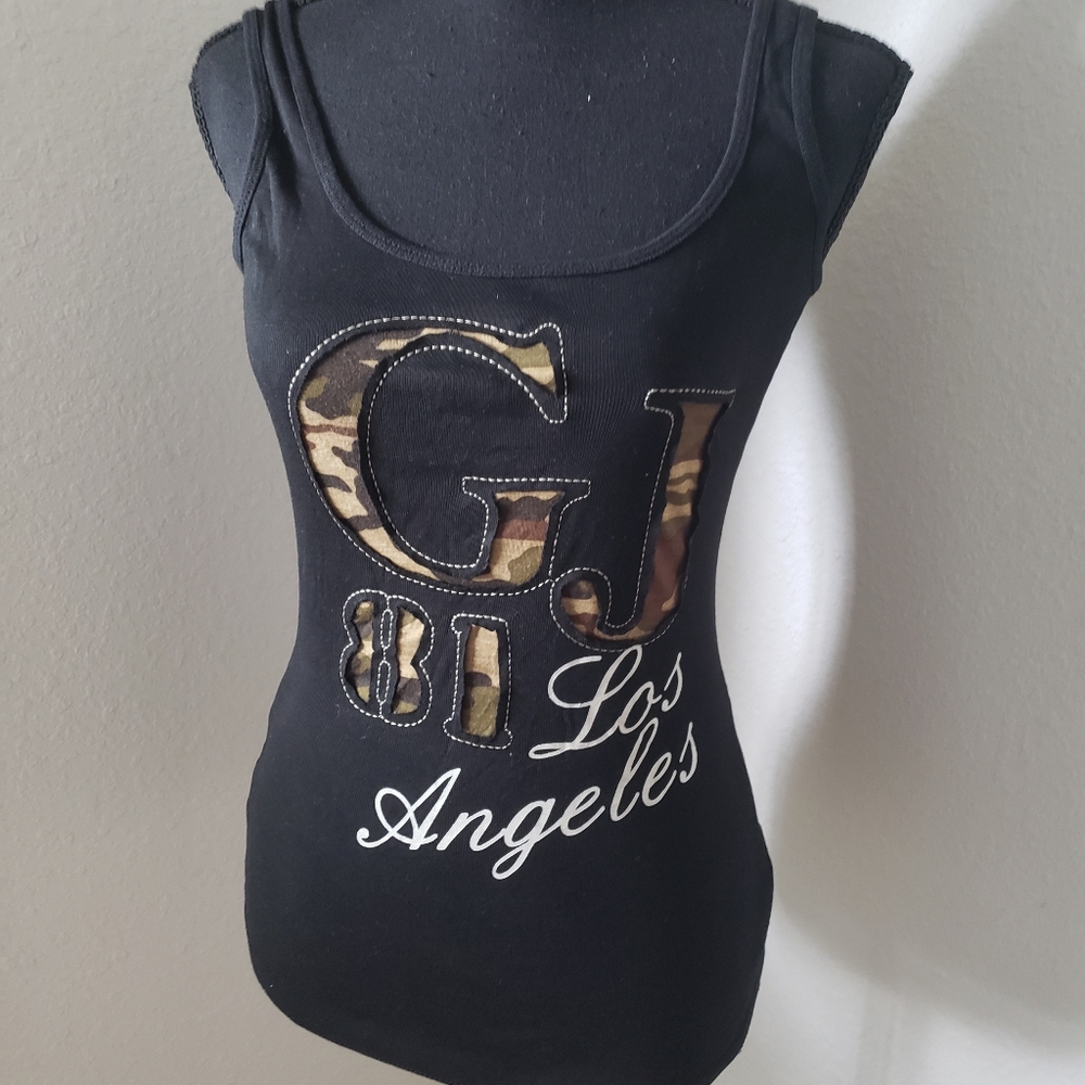 Ladies Guess Jeans '81 Los Angeles Camo Tank - Picture 1 of 7
